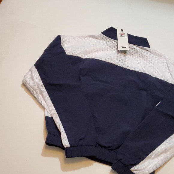 NWT Fila Gigi 1/4 Zip Track Jacket Blue White Women's Small Brand New With Tags - Picture 2 of 9